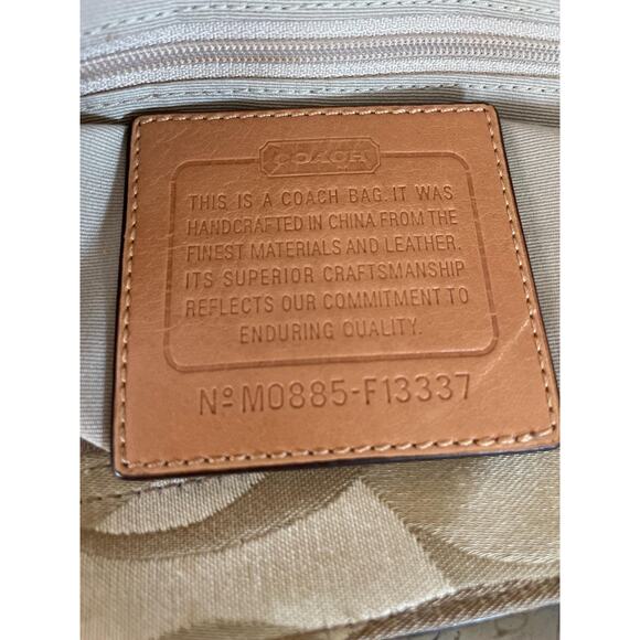 Coach Hampton op art tan/brown striped multicolored Carryall 13337 - Picture 9 of 10